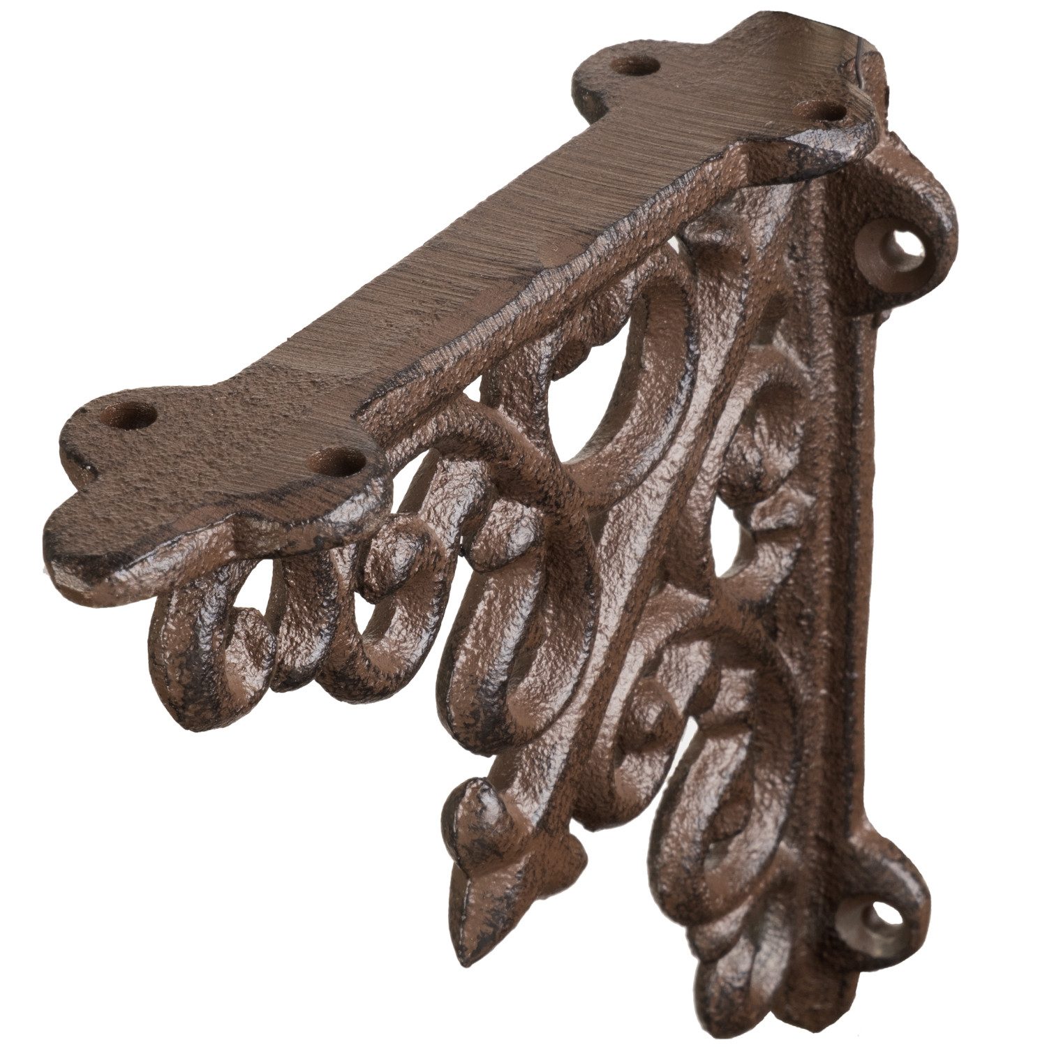 Moritz Wandregalhalter Wandwinkel 2er-Set aus Gusseisen im Antik-Look 14 cm, Regalträger Regalwinkel Regalhalterung Wandregal Regal Kommode – Bild 5 von 5