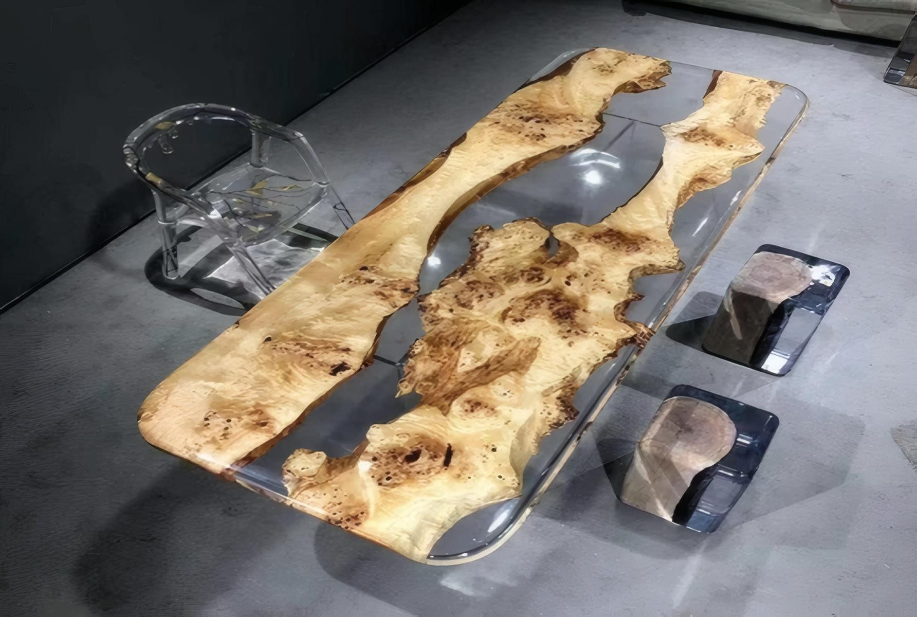 JVmoebel Esstisch JVMoebel Epoxidharz Tisch mit transparenter Tischplatte (Packung, Tisch), Made in Europa