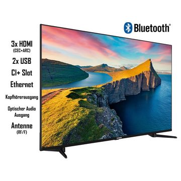 Telefunken QU55K800 QLED-Fernseher (139 cm/55 Zoll, 4K Ultra HD, Smart TV, HDR Dolby Vision, WCG, Triple-Tuner, Bluetooth, HD+ 6 Monate inkl)