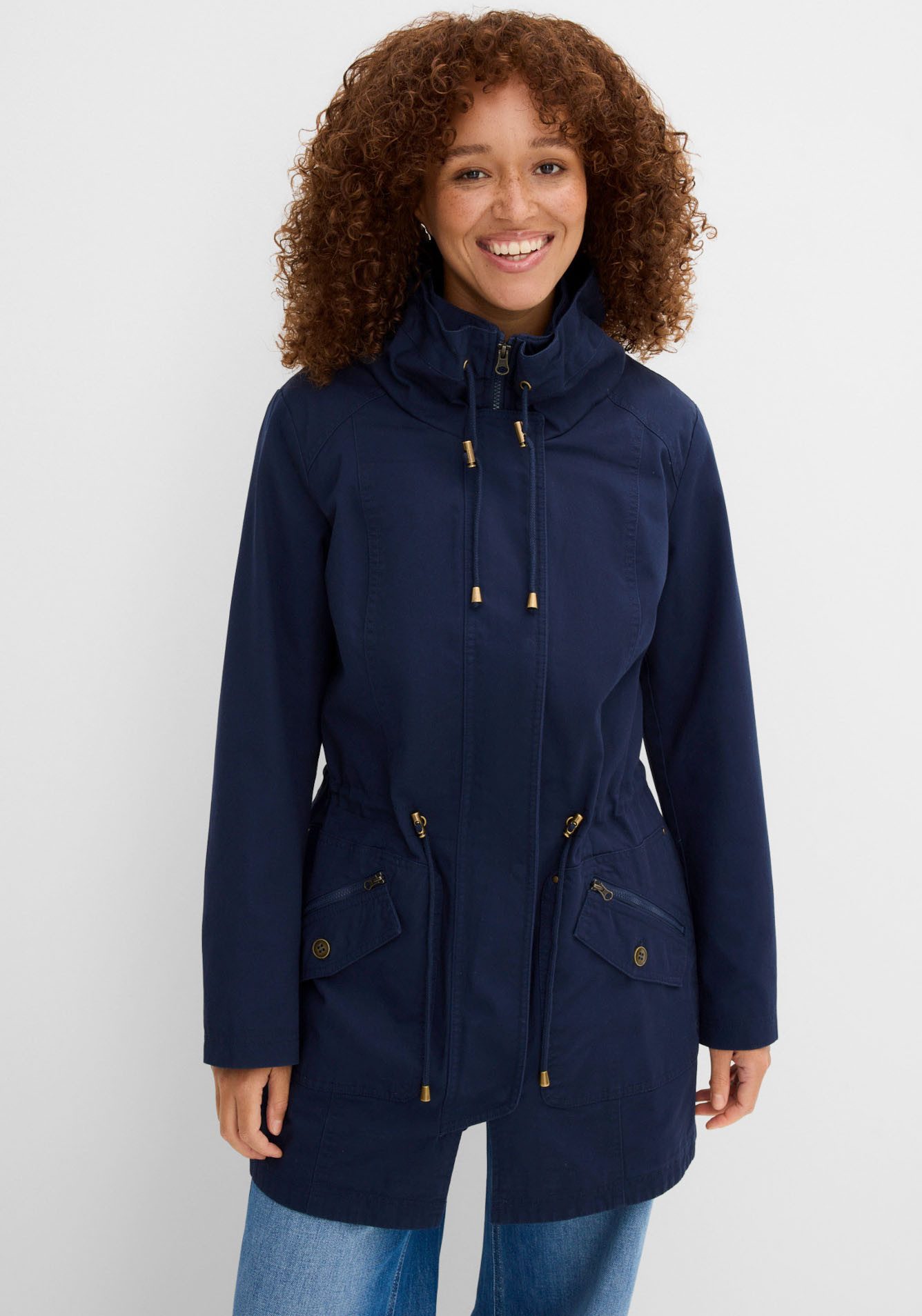 bonprix Parka taillierte Passform, mit Stehkragen und Tunnelzug