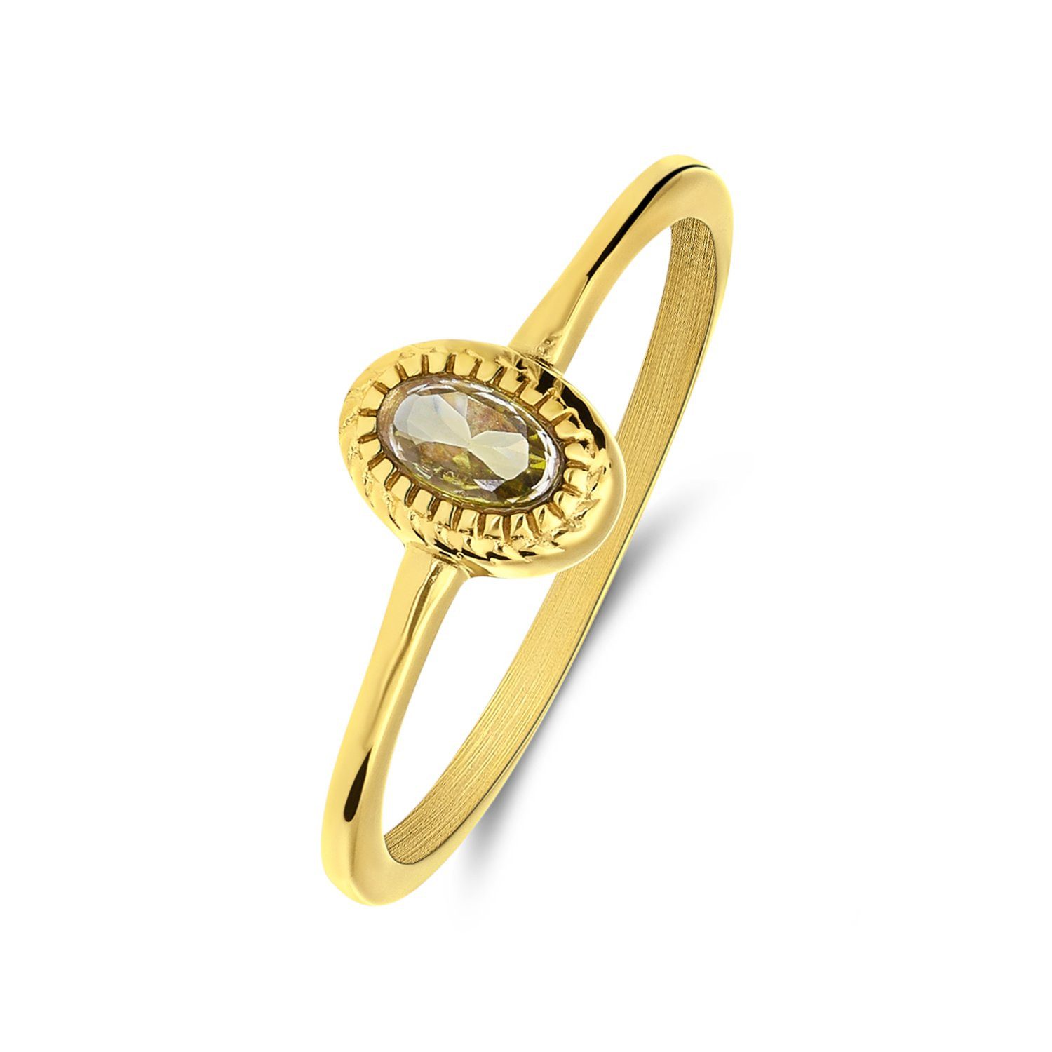 LUCARDI Fingerring Ring - Stahl - Gold - Zirkonia - Damen