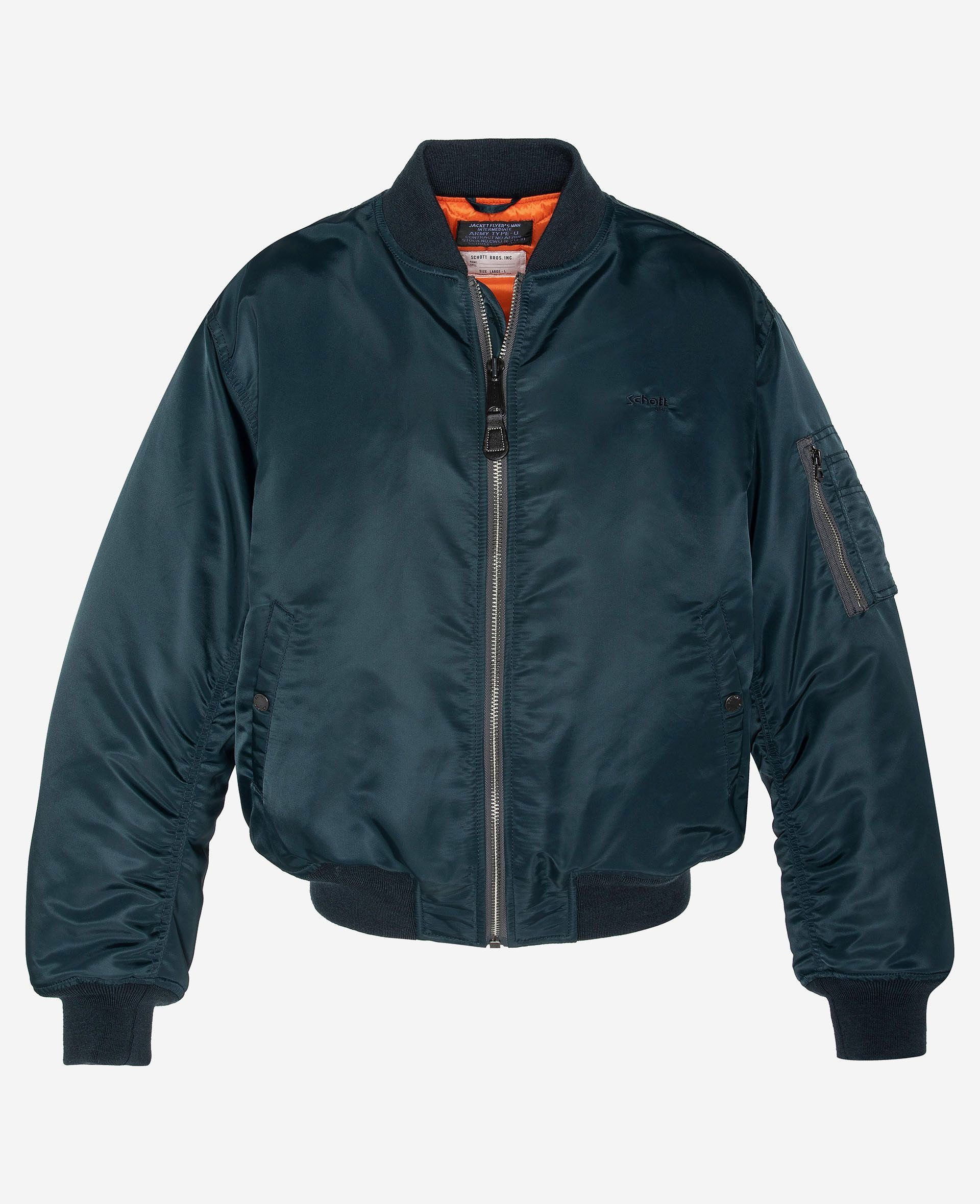 Bomberjacke 90's fit bomber MA-1 Schott (1-St) dunkelblau Eco-friendly jacket Jacke NYC
