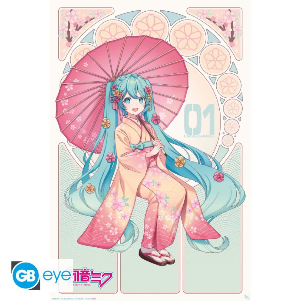 ABYstyle Плакат Плакат 91,5 x 61 cm Hatsune Miku - Miku Sakura Kimono, Maxi Плакат von Abystyle 91,5 x 61 cm