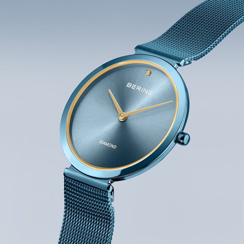 Bering Quarzuhr Bering Charity blau glänzend 18132-Charity1 18132-Charity1, Bering Charity blau glänzend 18132-Charity1
