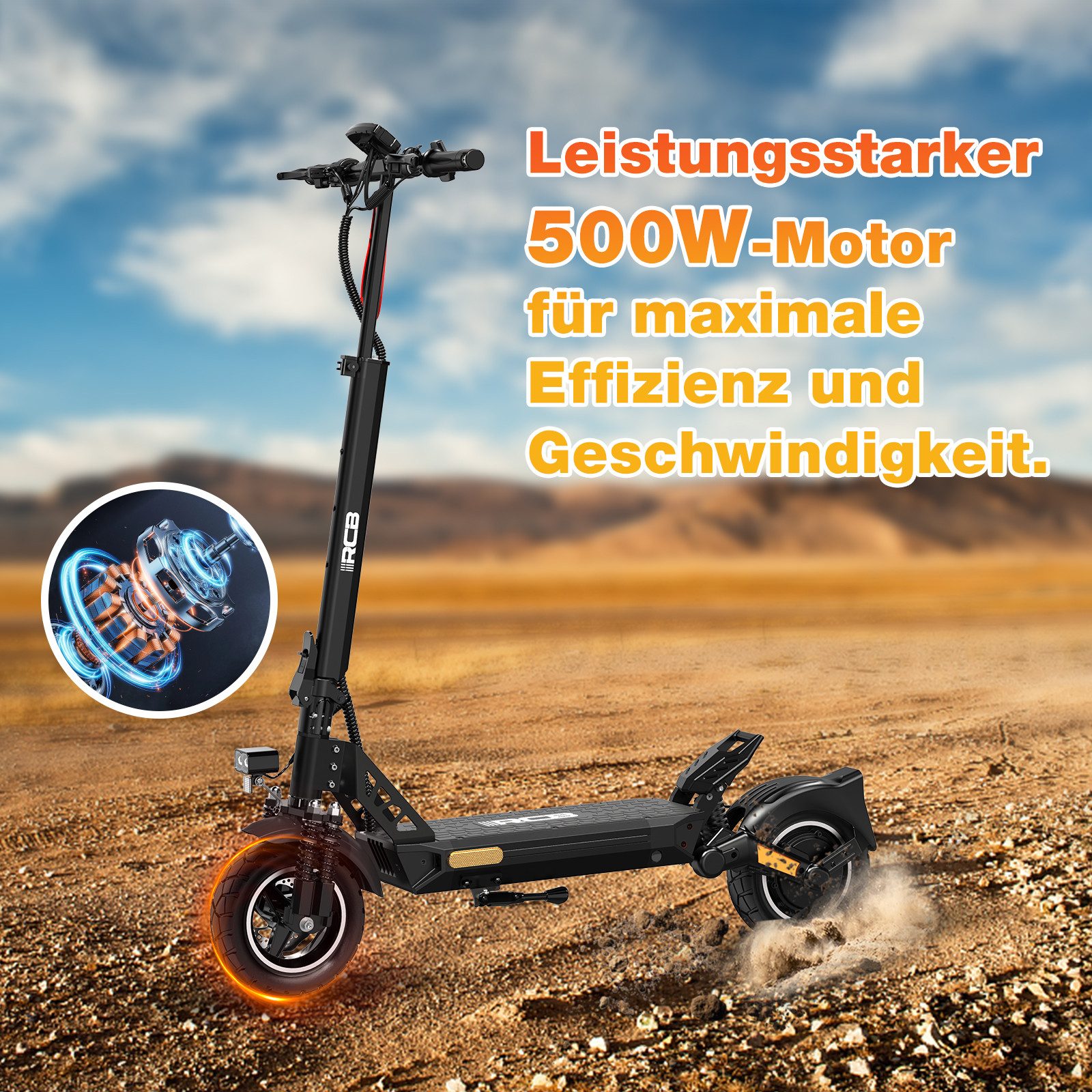RCB E-Scooter D5/D5 PRO ABE (Ultra), NFC/Blinker/APP, 90-120KM Reichweite, 500,00 W, 20,00 km/h, (1 tlg), bis zu 120 km Reichweite, 10 Zoll pannensicherer Reifen, klappbar