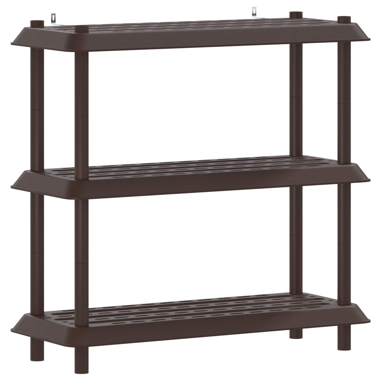 vidaXL Bücherregal Regaleinheit 3 Ebenen 100 x 40 x 96 cm PP Braun, 1-tlg.