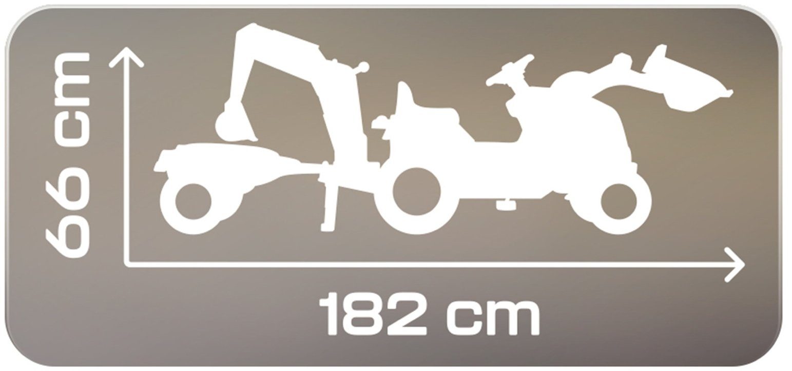 Smoby Trettraktor 7600710304 Max orange, Traktor Outdoor mit Anhänger schwarz Builder