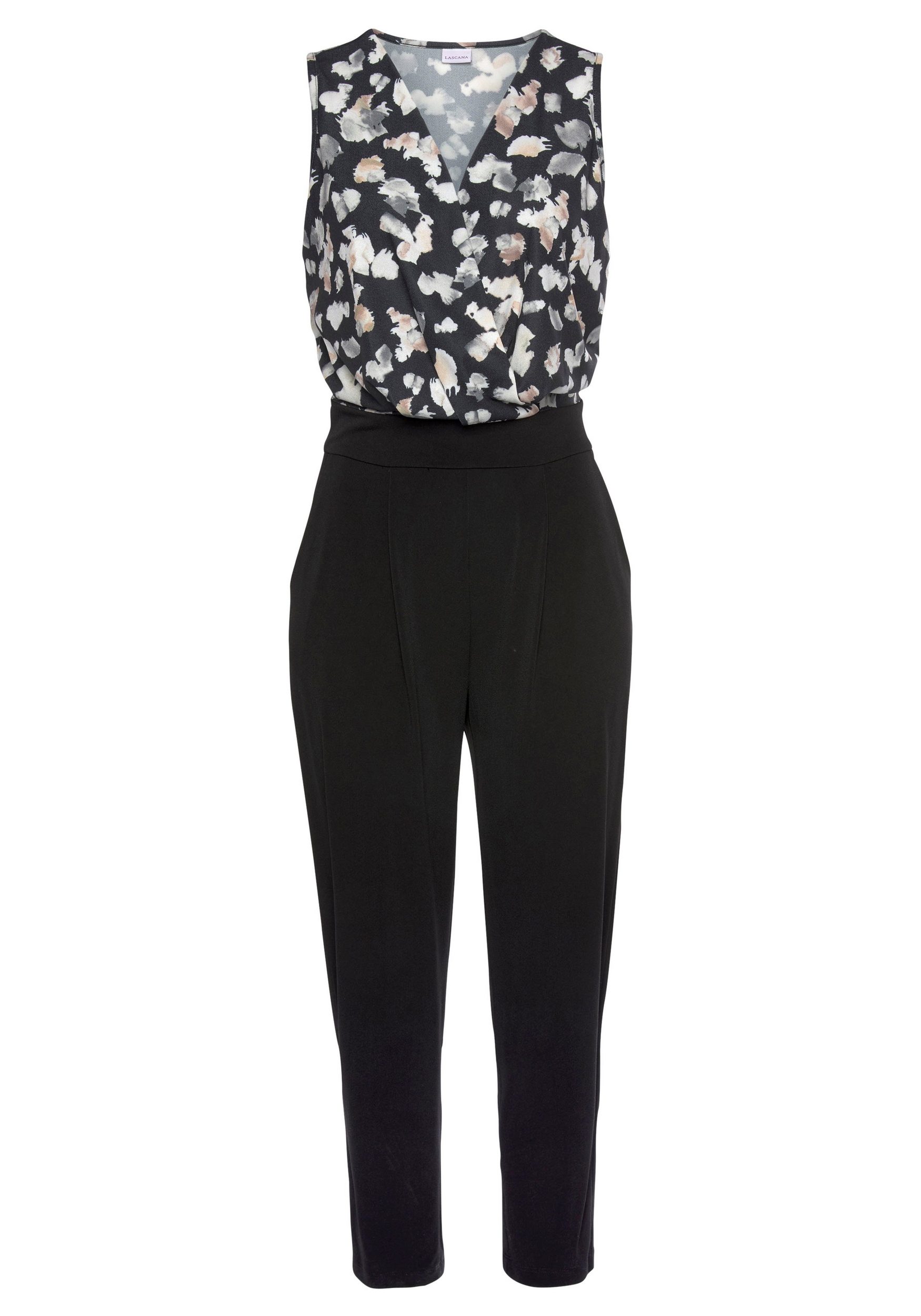 LASCANA Overall mit bedrucktem Oberteil, eleganter Jumpsuit, Business-Look, festlich