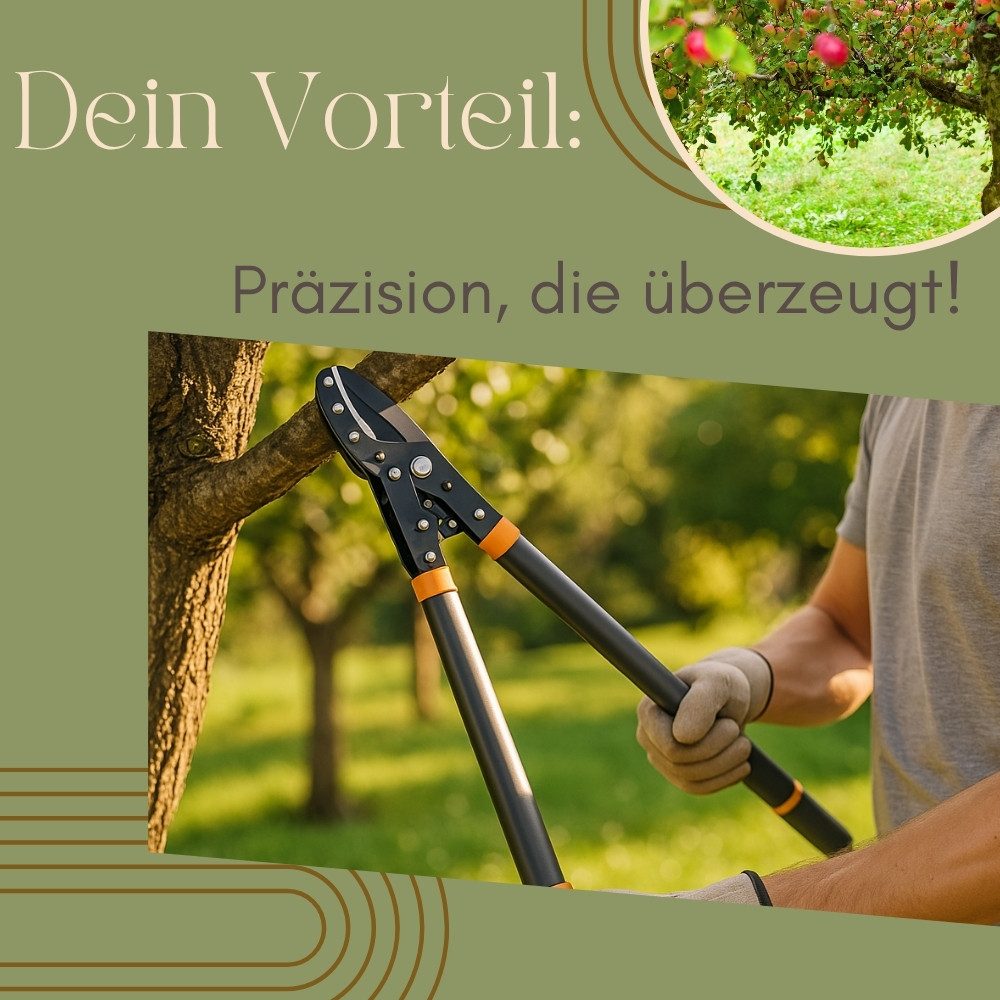 GarPet Gartenschere Amboss Astschere Gartenschere Baumschere Getriebeschere Astschneider