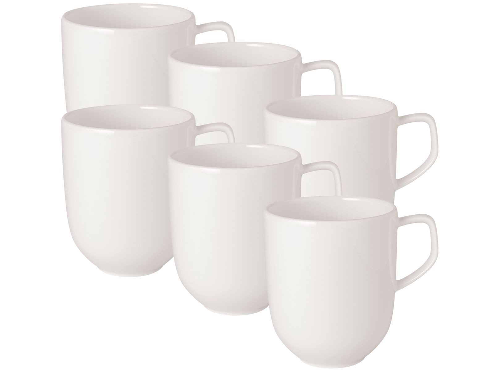 Geschirr-Set Afina Becher mit Henkel weiß 0,3l Set6