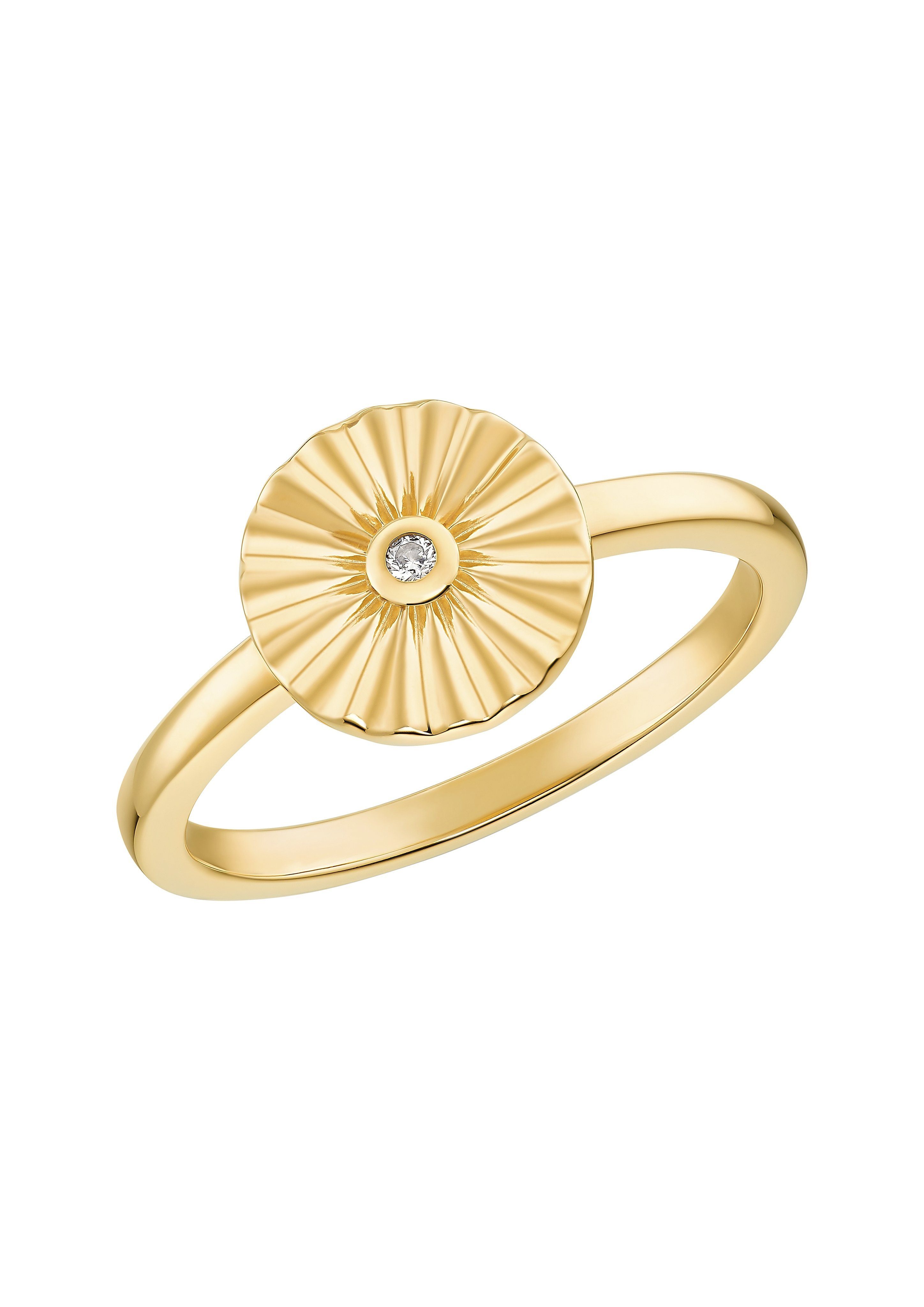 s.Oliver Fingerring Vergoldeter Ring im Sonnen-Design