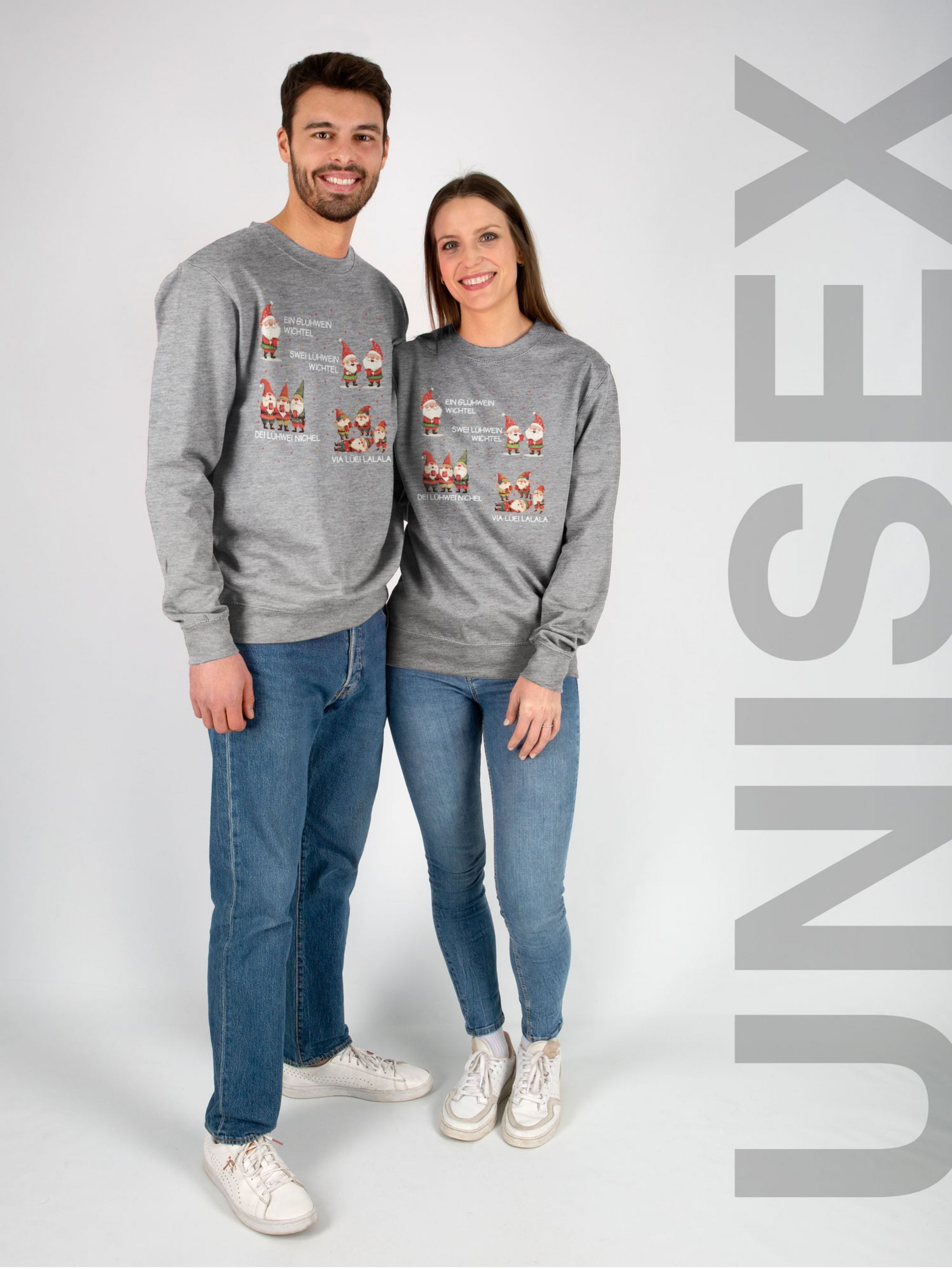 Shirtracer Sweatshirt Ein Glühwein Swei Glühwein, Wichtel, Ein Glühwein Zwei Glühwein, We (1-tlg) Weihnachten