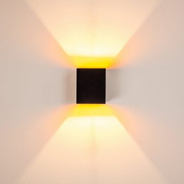 hofstein Wandleuchte »Albe« Wandlampe aus Metall in Schwarz/Gold, ohne Leuchtmittel, moderne mit Lichteffekt, 1xG9, Cube/Innen mit Up & Down-Effekt