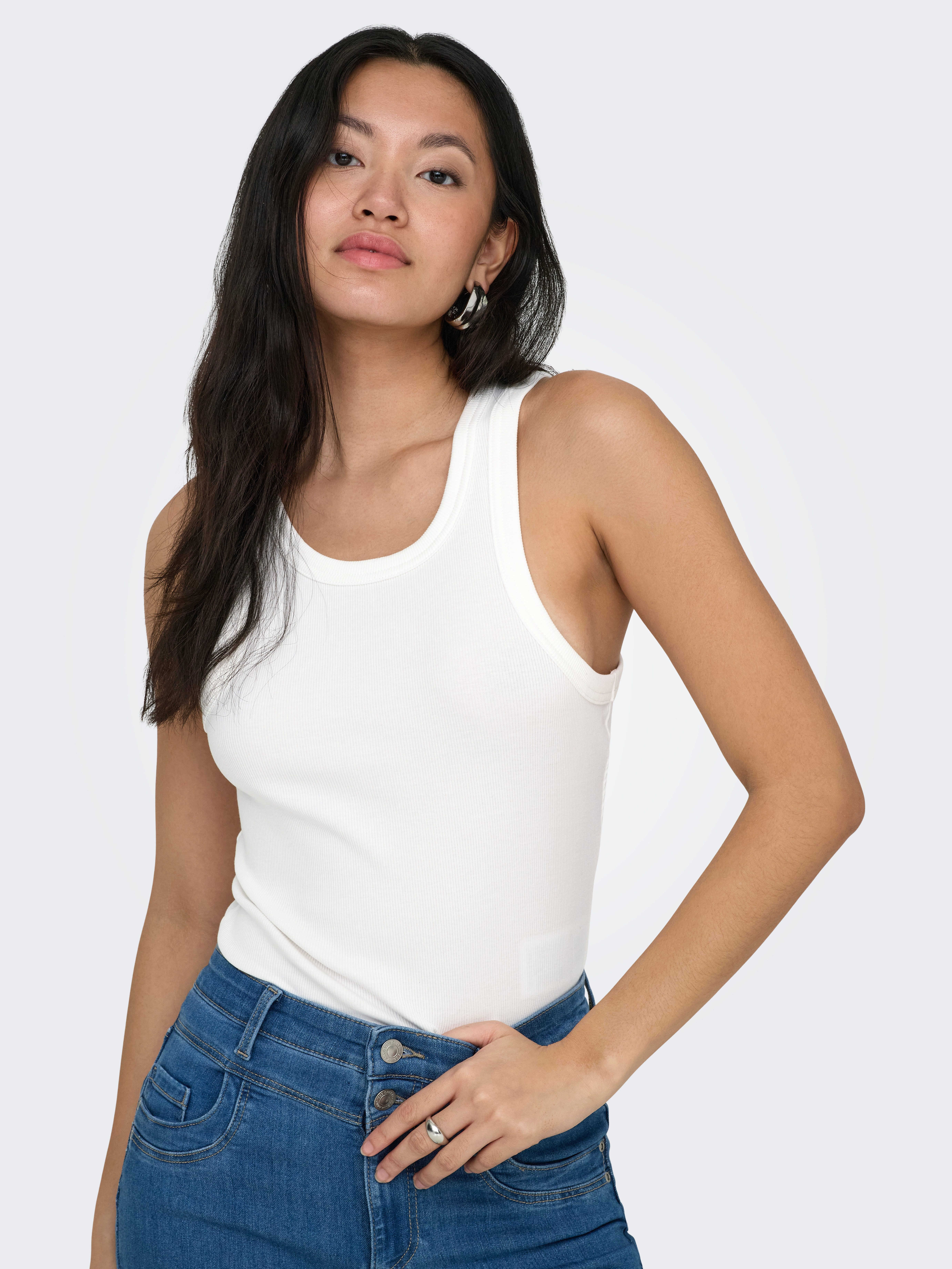 ONLY Tanktop ONLVAL 2-WAY TANK TOP JRS NOOS Baumwollmischung, Rundhals