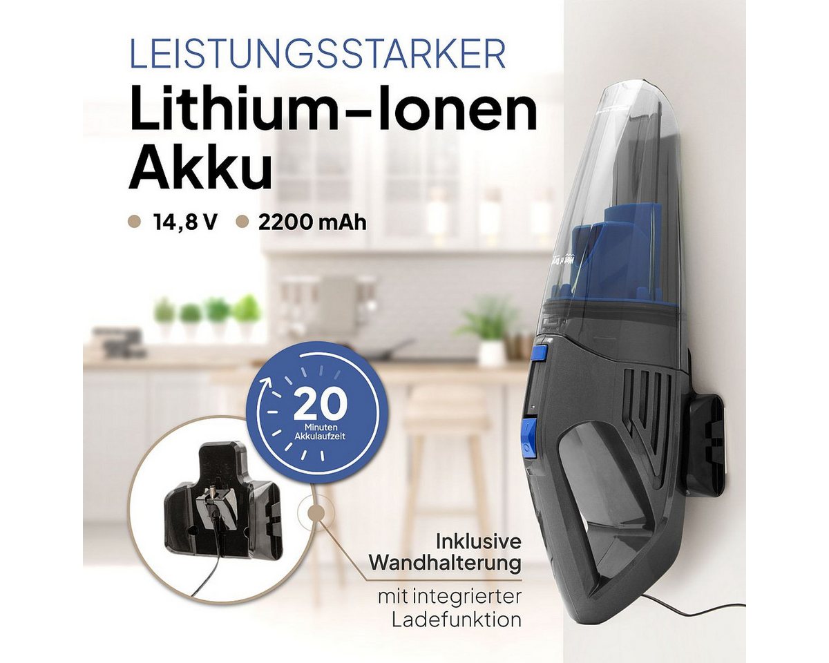 ProfiCare Akku-Handstaubsauger PC-AKS 3034, zum Nass- & Trockensaugen, Akku 14,8 V