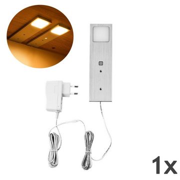 LETGOSPT LED Unterbauleuchte LED Unterbauleuchte 5W, Super dünn und Aluminiumkörper mit Schalter, LED fest integriert, Warmweiß, Aluminium Einbaustrahler Einbauspot, Möbelleuchte Küche Möbel Set