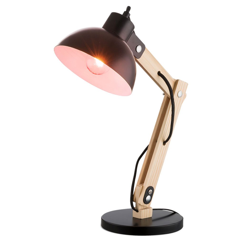 GLOBO LIGHTING LED Tischleuchte, Leuchtmittel inklusive, Warmweiß, Farbwechsel, Holz Tischleuchte dimmbar mit Fernbedienung Nachttischleuchte