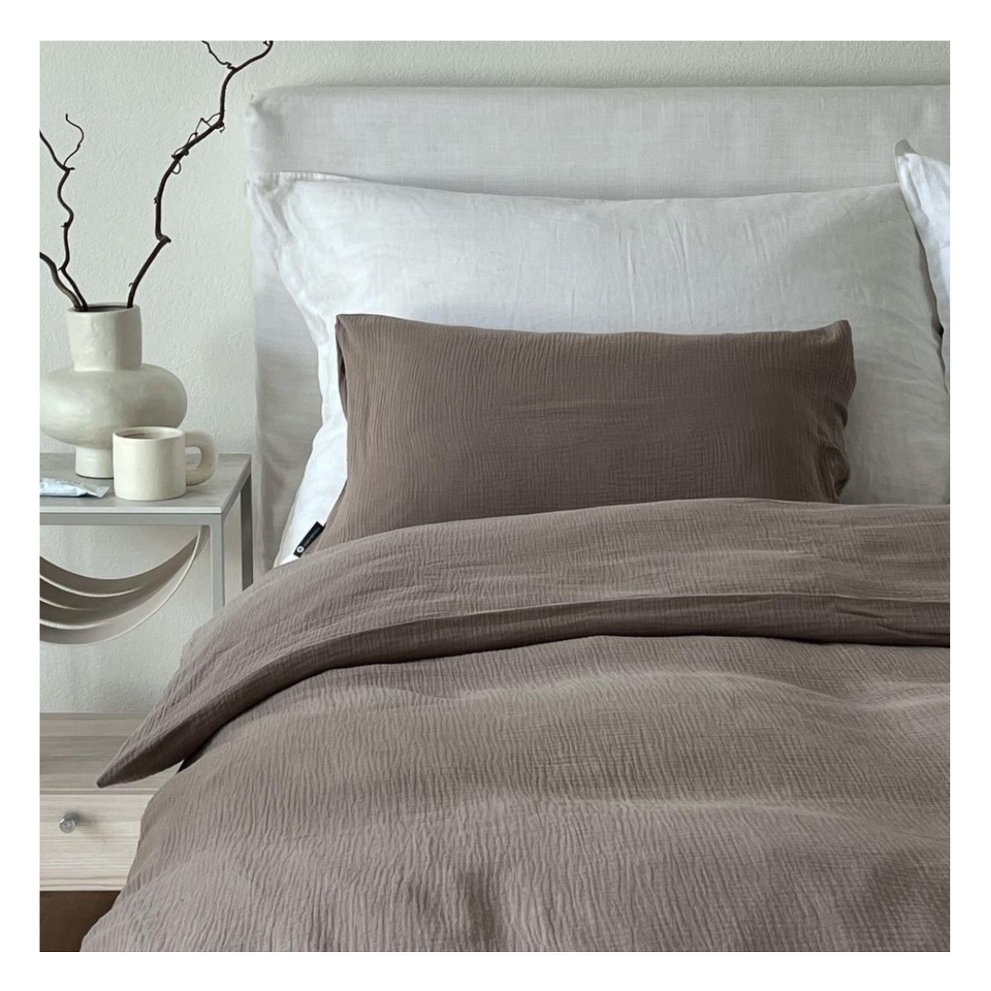 von Herzen Bettwäsche Handmade Musselin Bettwäsche – 100% Baumwolle – weich und kuschelig, Bettwäsche von Hand genäht