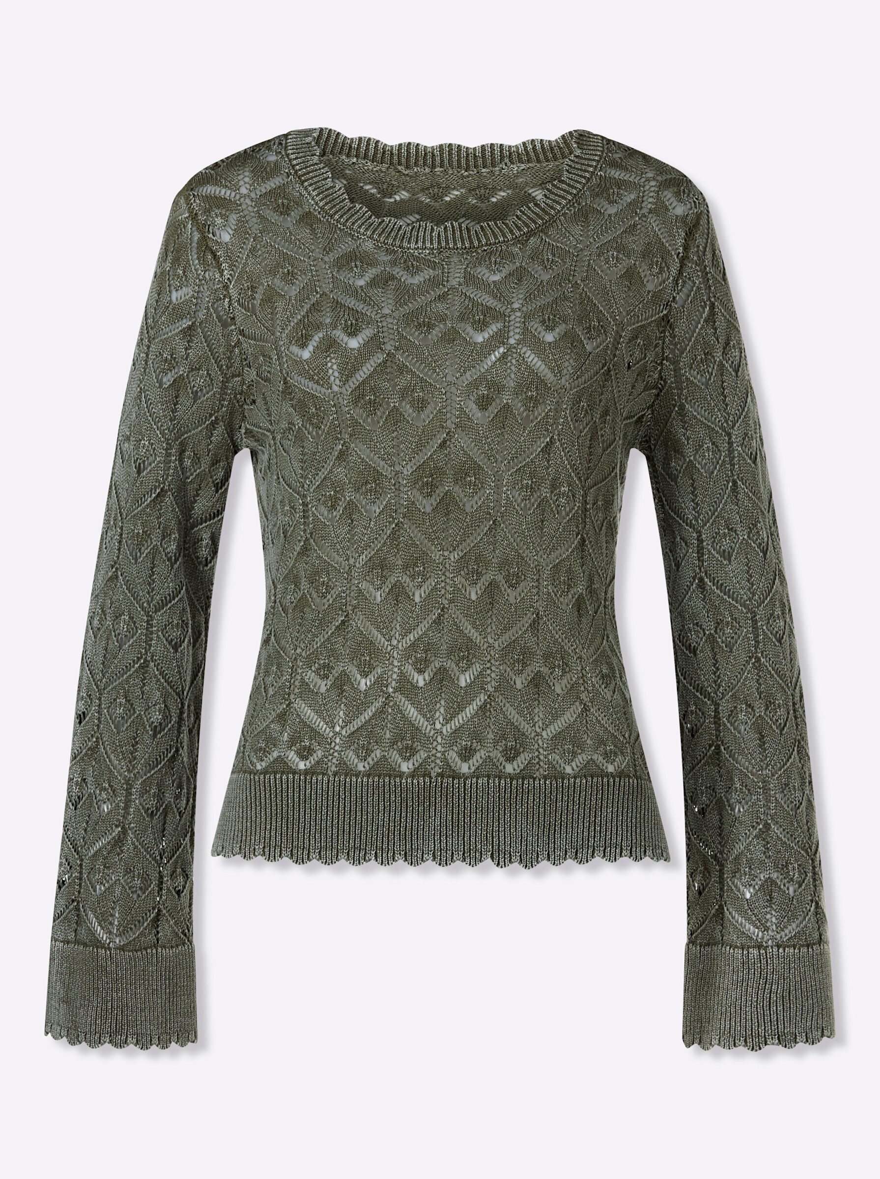 heine Strickpullover Pullover Langarm Ajour