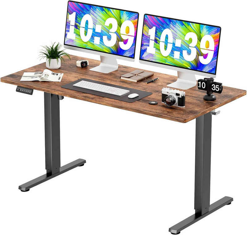 JOEAIS Schreibtisch Höhenverstellbarer Gaming Tisch Computertisch 140*60CM Standing Desk (Table Tisch Höhenverstellbar Gaming Desk Height Adjustable Desk), Computertisch Elektrischer Voreinstellung mit Kopfhörerhaken