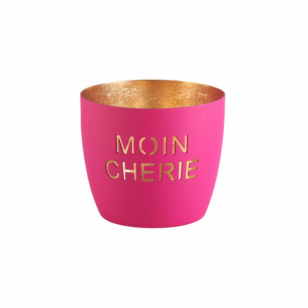 Giftcompany Windlicht Madras Moin Cherie M neon purple, Gold, H 8.5 cm