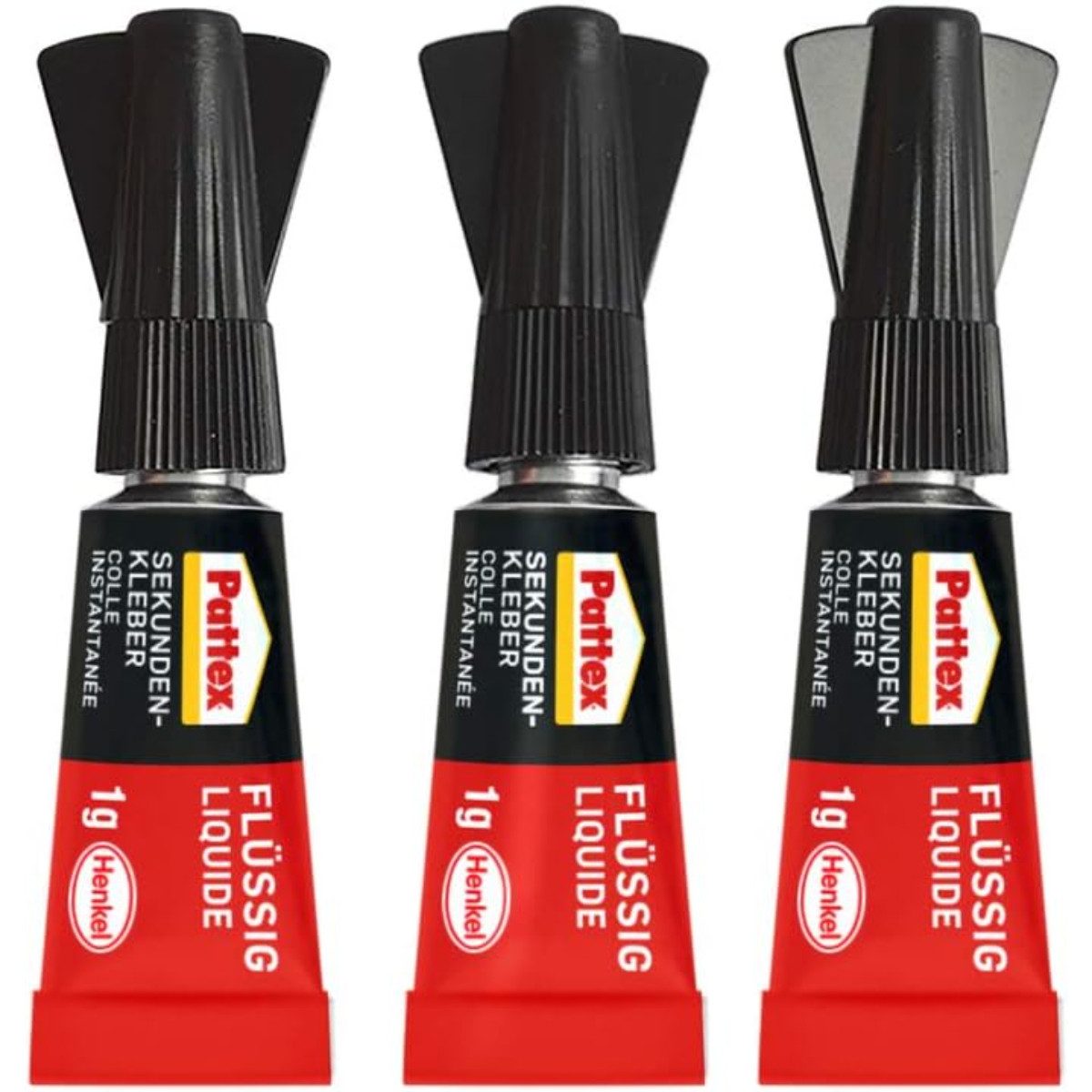 Pattex Sekundenkleber Mini Trio 3x 1 g transparent, (3-tlg)