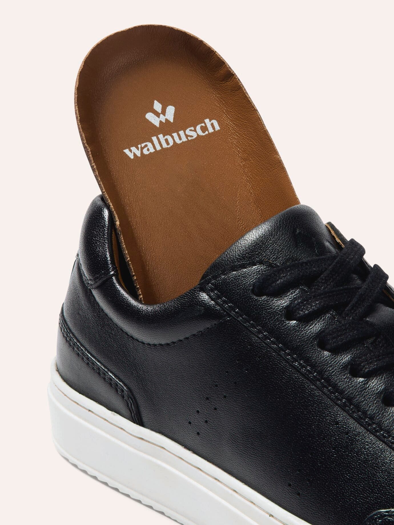 Walbusch Herren Classic-Tennis Sneaker perforiertes Leder rutschfest Sneaker