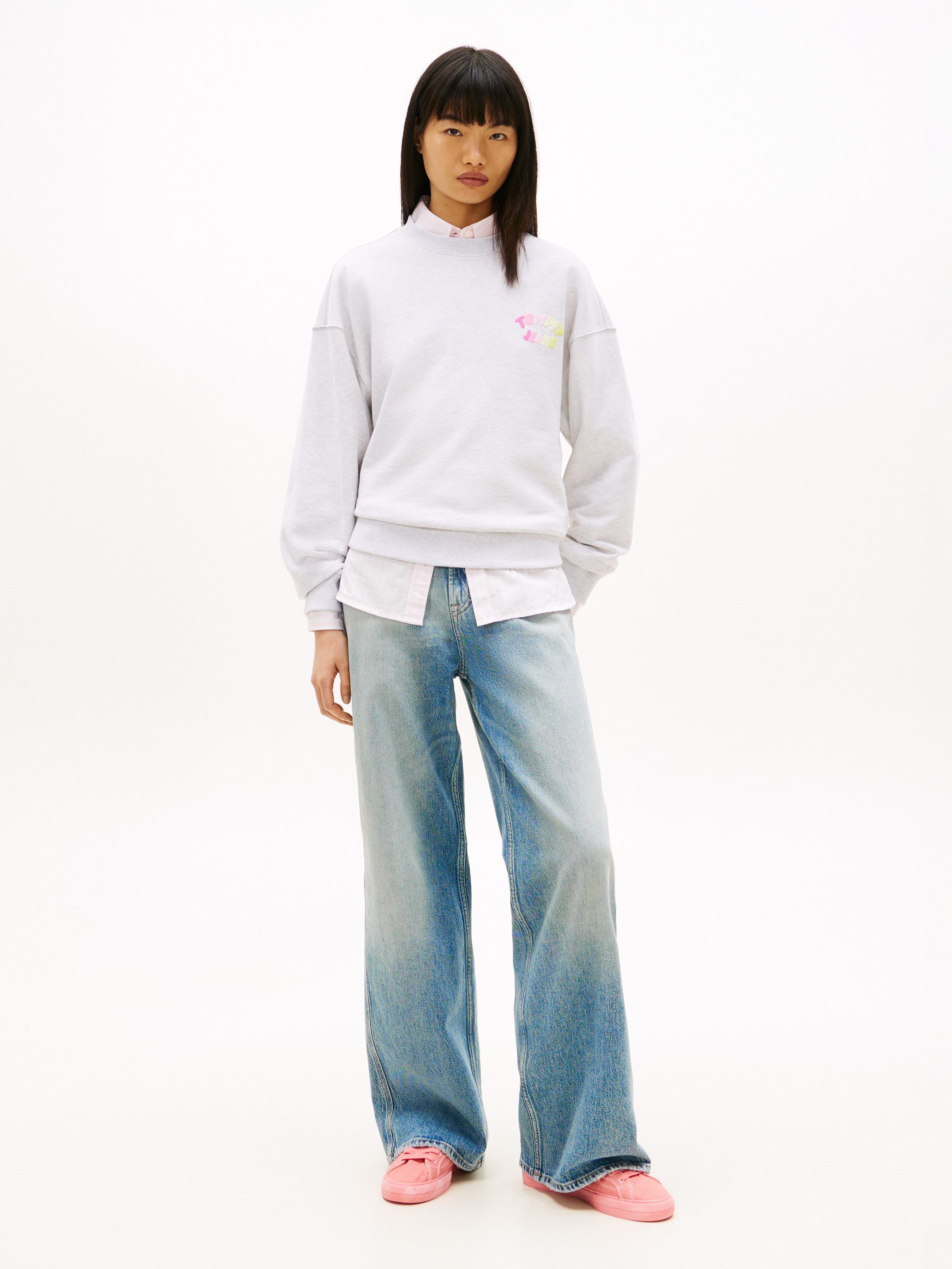 Tommy Jeans Sweatshirt TJW BXY COLOR BUBBLE CREW EXT mit Backprint, Rundhals, Boxy Fit
