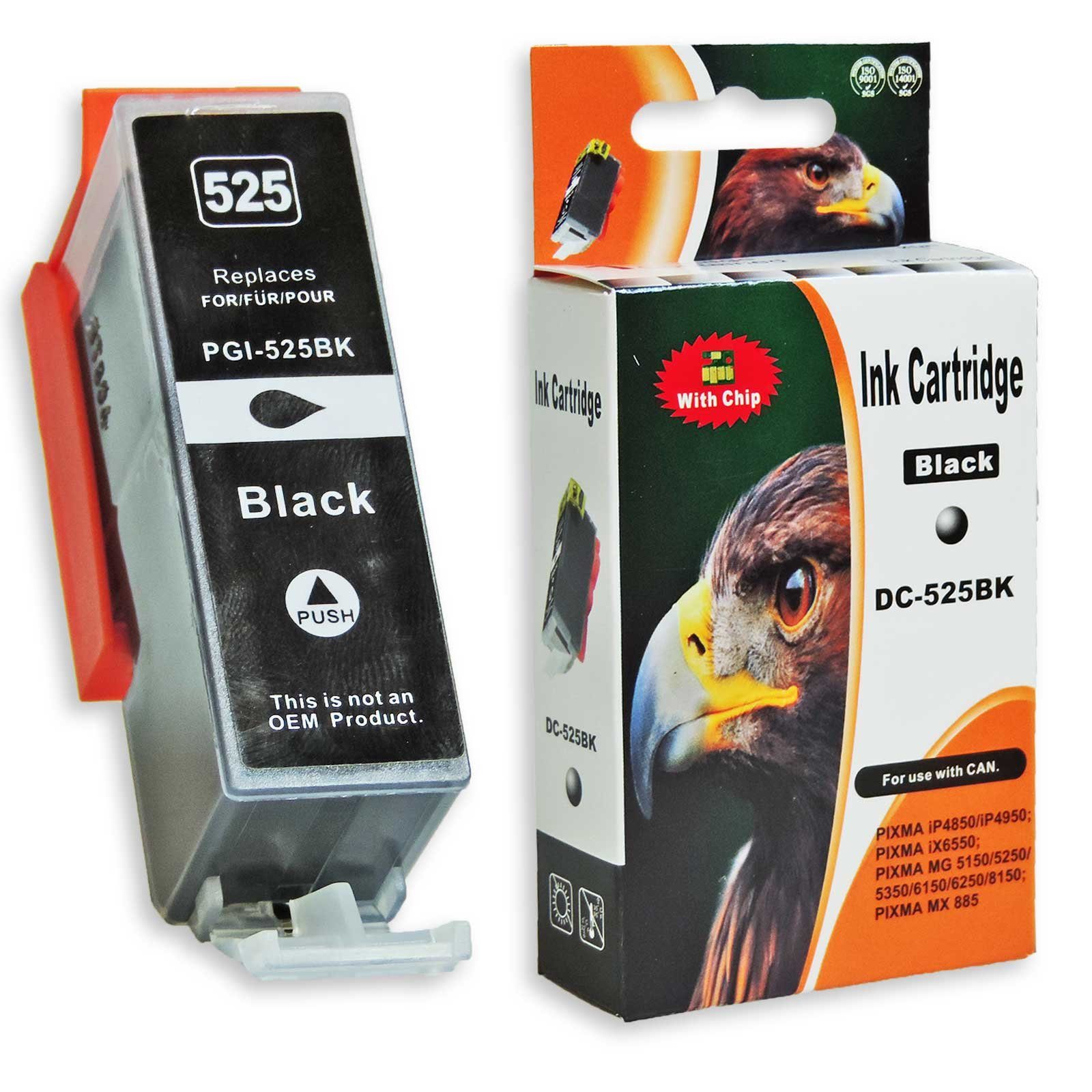 D&C Kompatibel Canon PGI-525, CLI-526 Schwarz, 2x Canon (2x 10-Farben 4850 Pixma weitere) Tintenpatrone und Multipack IP (für