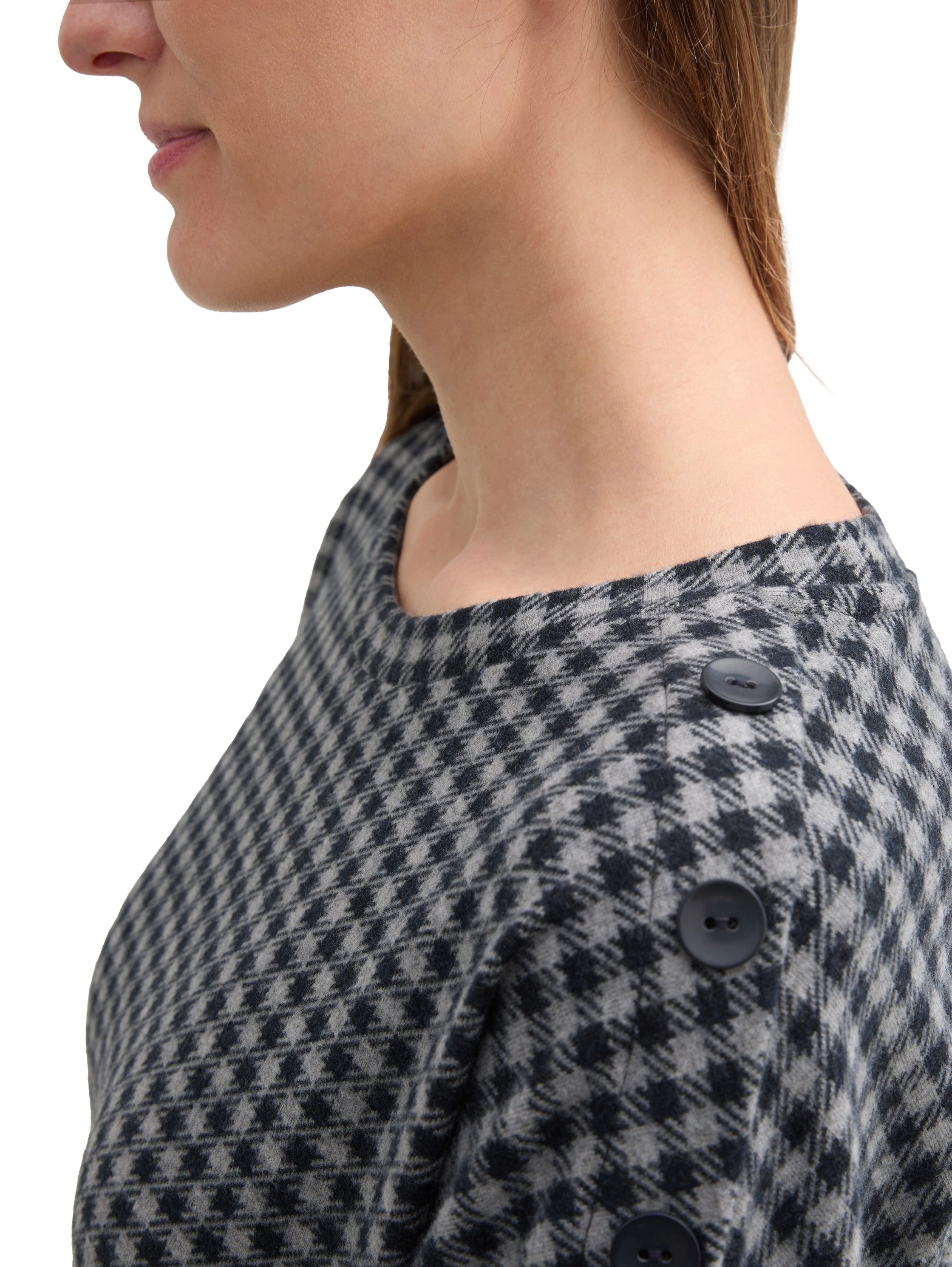 TOM TAILOR Sweatshirt 7/8 Arm - mit Karomuster