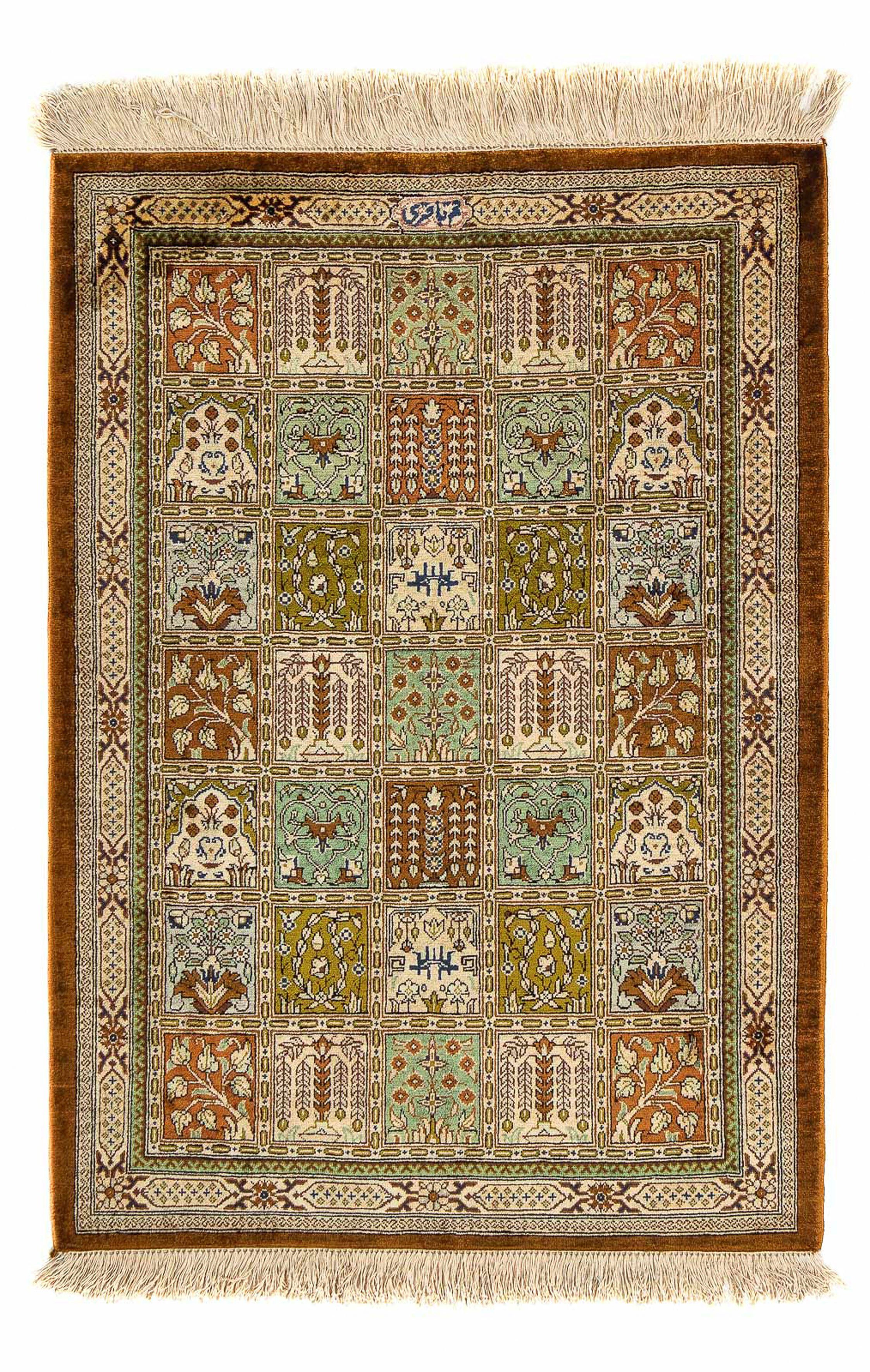 Orientteppich Perser Zertifikat mit cm 55 mehrfarbig, Ghom Handgeknüpft, morgenland, rechteckig, 10 Wohnzimmer, - 77 x Einzelstück - - mm, Höhe