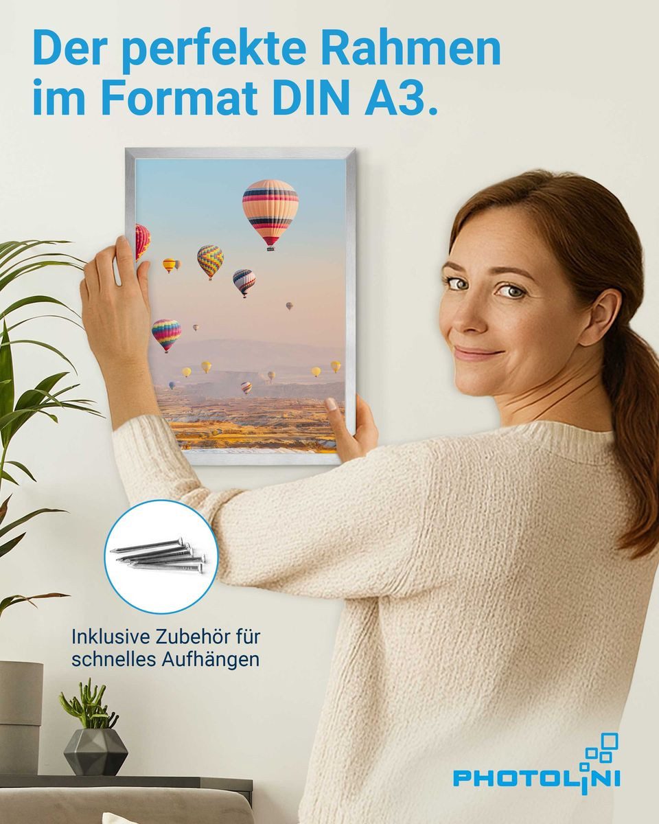 PHOTOLINI Bilderrahmen 30x42 cm / DIN A3 Poster-Rahmen, zum Aufhängen, (1 R günstig online kaufen