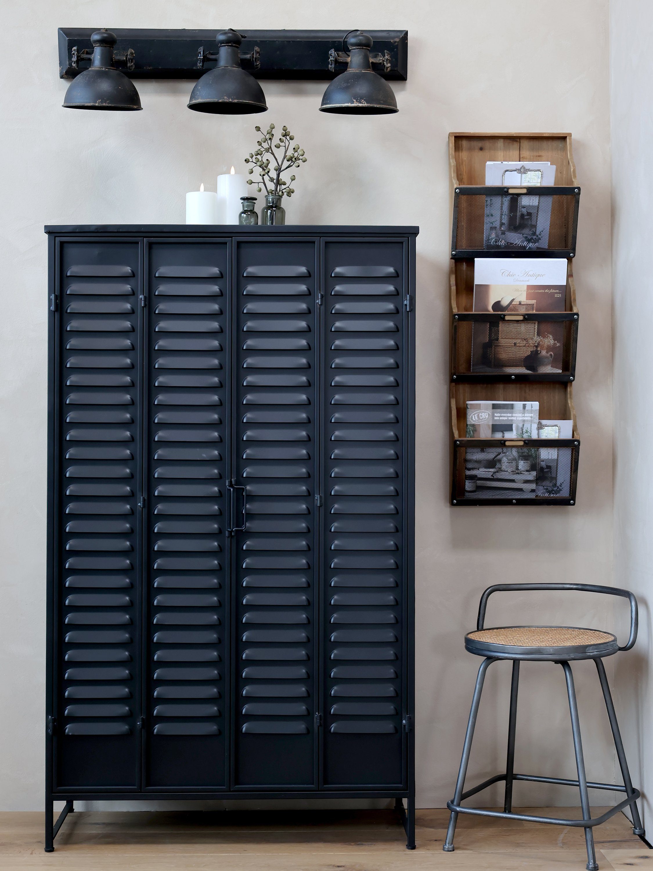 Chic Antique Wandleuchte Chic Antique Factory Lampe mit 3 Leuchten Deckenlampe Lampe Metall, 3 x Glühbirne E 27, ohne Leuchtmittel