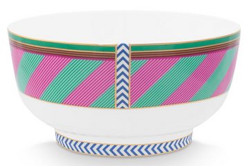 PiP Studio Schale Chique Stripes Bowl pink-green 15,5cm, Porzellan, (Müslischale)
