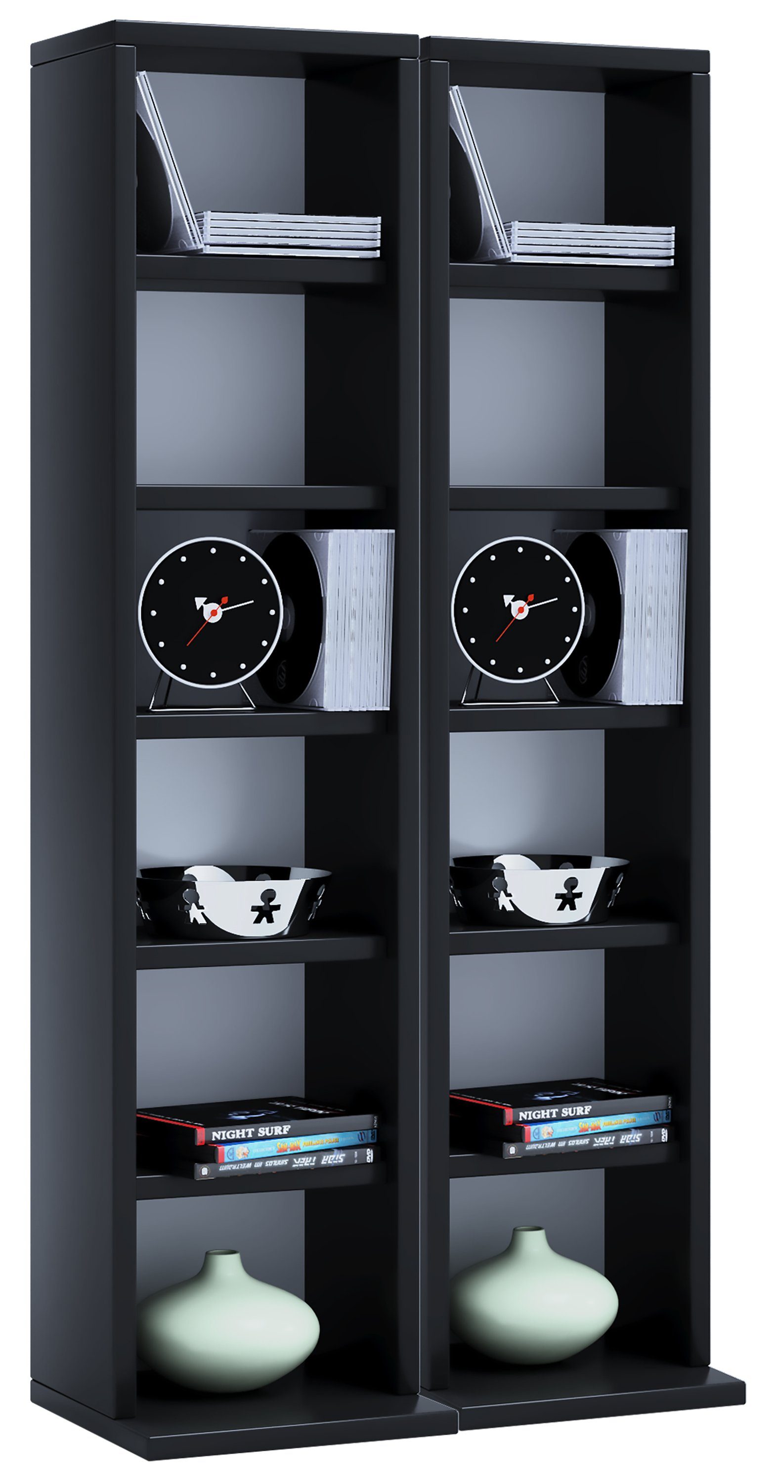 VCM Standregal Milano 92x42x20cm, Holz CD DVD Stand Regal, BluRay Aufbewahrung