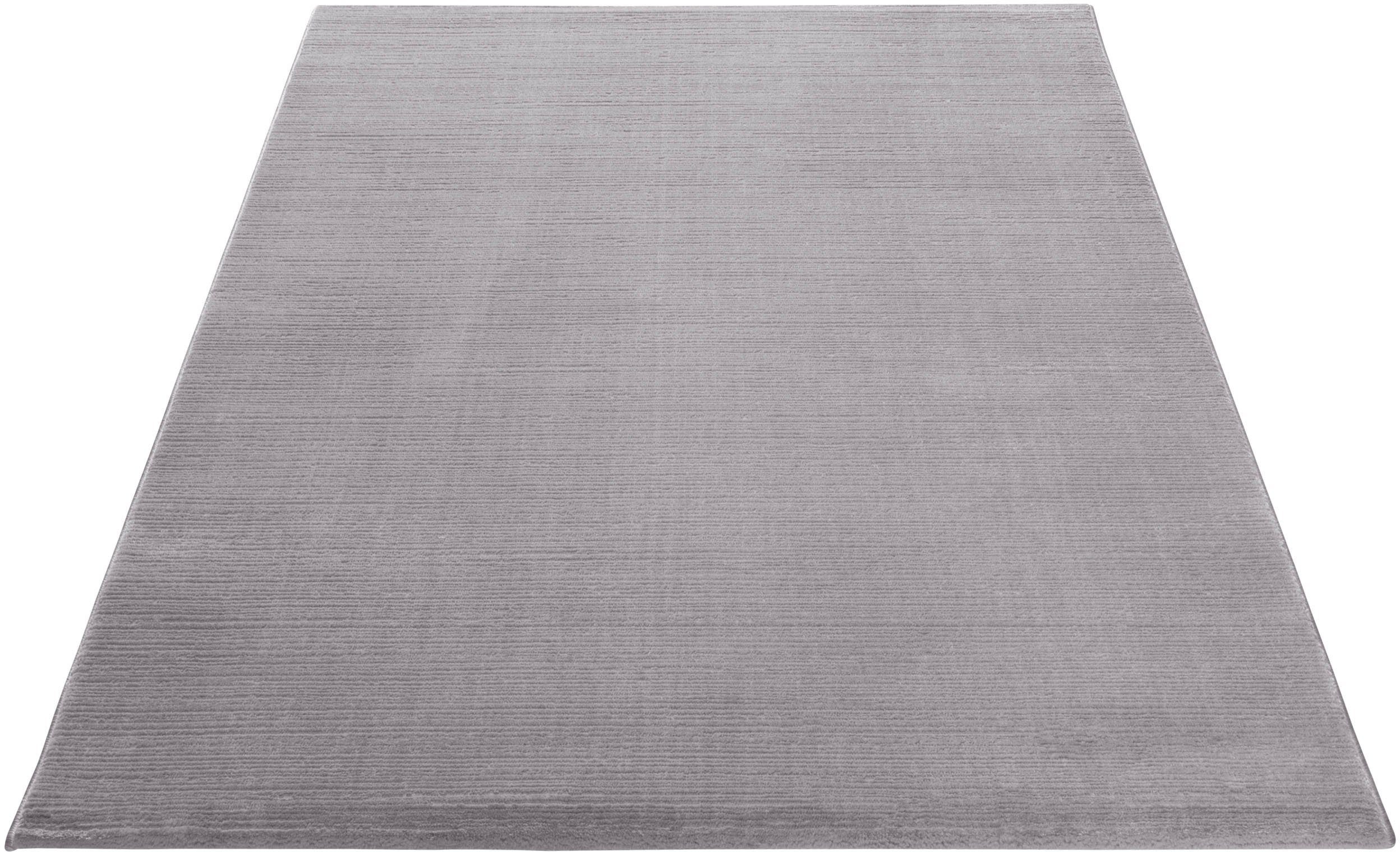 Teppich Lima, Sehrazat, mit 10 Glanz, mm, dezentem hochwertige Kurzflorteppich Höhe: rechteckig, Verarbeitung hellgrau