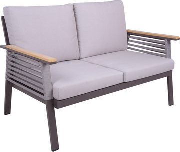 Garden Pleasure Gartenlounge-Set, Lounge-Gruppe »DENIA«, 2 Sessel, 1 Sofa,Tisch LxB: 55,5x100 cm, inkl beigen Kissen