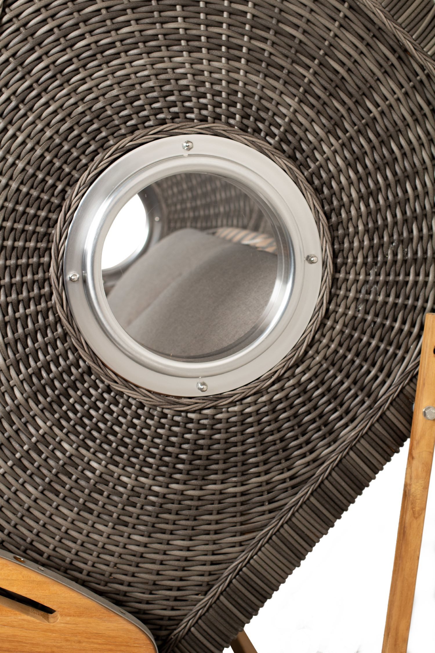 deVries PURE® Strandkorb deVries PURE® Sailor XL - PE stone grey - Dessin 248, BxTxH: 135x90x165 cm, Halblieger, Ostsee-Strandkorb, feines Teakholz - inkl. Rückholfeder und Schutzhülle