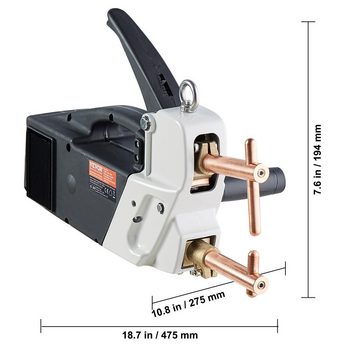 VEVOR Elektroschweißgerät Tragbares Punktschweißgerät 4/25-Zoll-Punktschweißgerät mit 9,2 KVA