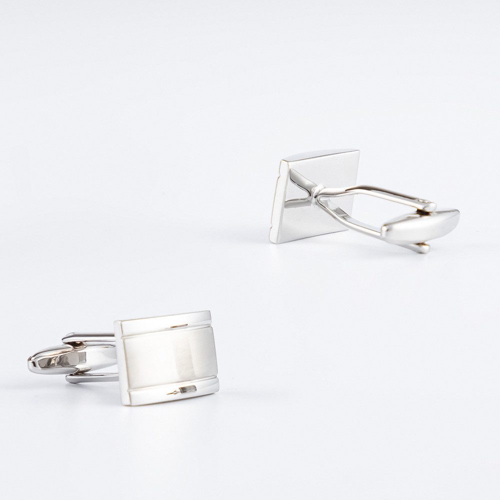 RAIKOU Manschettenknöpfe Gestreifte Edelstahl mit 925 Silber-Einlage (glänz günstig online kaufen