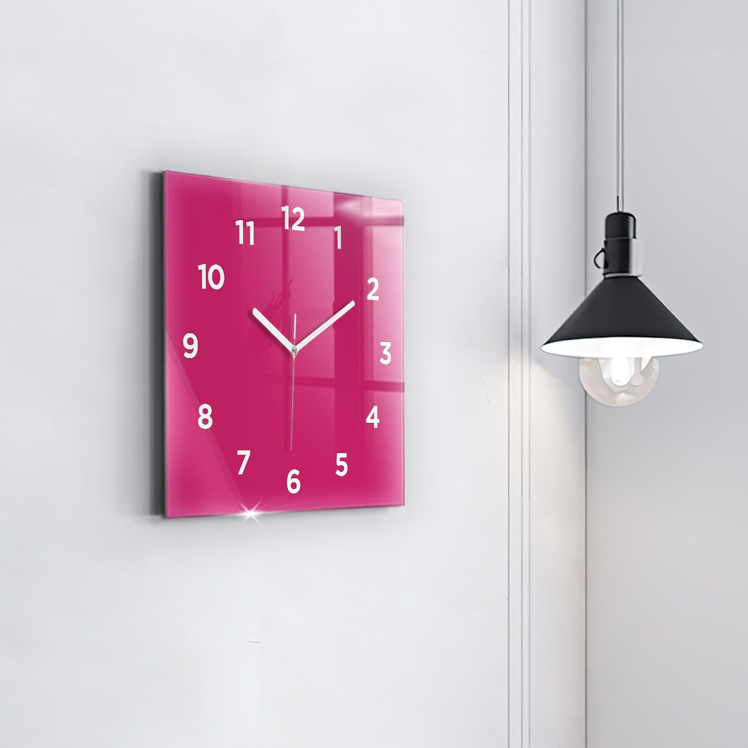 Tulup Wanduhr Glasuhr Modernistische Glaswanduhr 30x30cm Uhr aus gehärtetem Glas