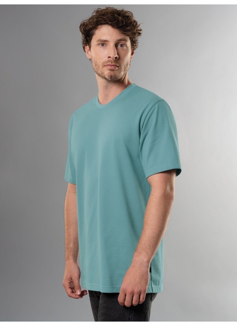 Trigema T-Shirt TRIGEMA T-Shirt in Piqué-Qualität seegras