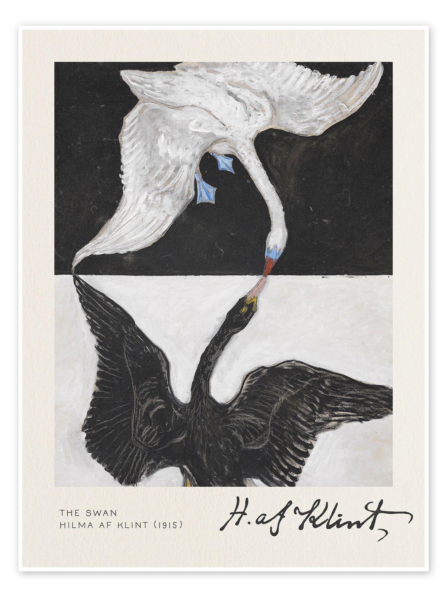 Posterlounge Poster Hilma af Klint, The Swan, Wohnzimmer Modern Malerei