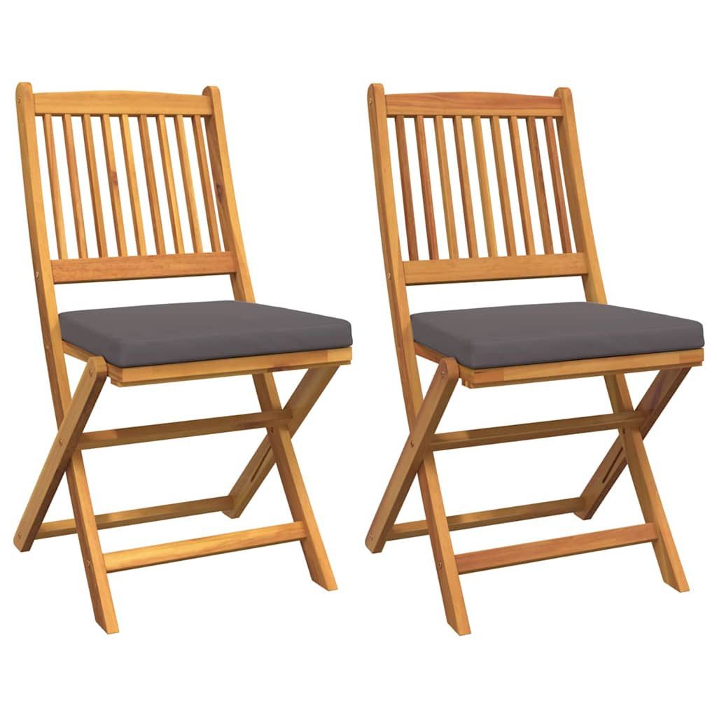 vidaXL Gartenstuhl Klappstuhl 2 Stk. Braun Massivholz (2 St)