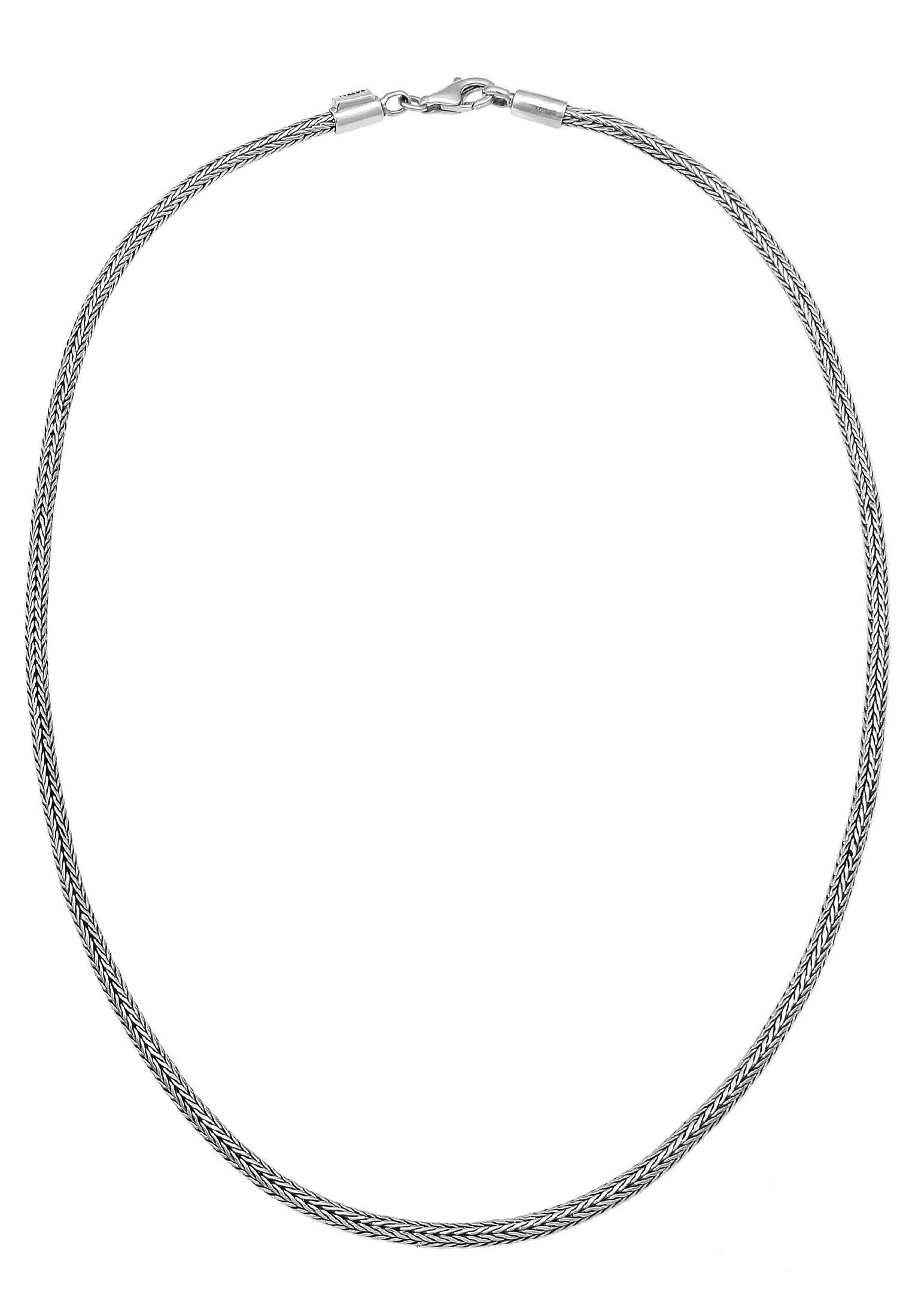 Kuzzoi Silberkette Männer Zopf Schlangenkette 4mm Oxidiert 925 Silber