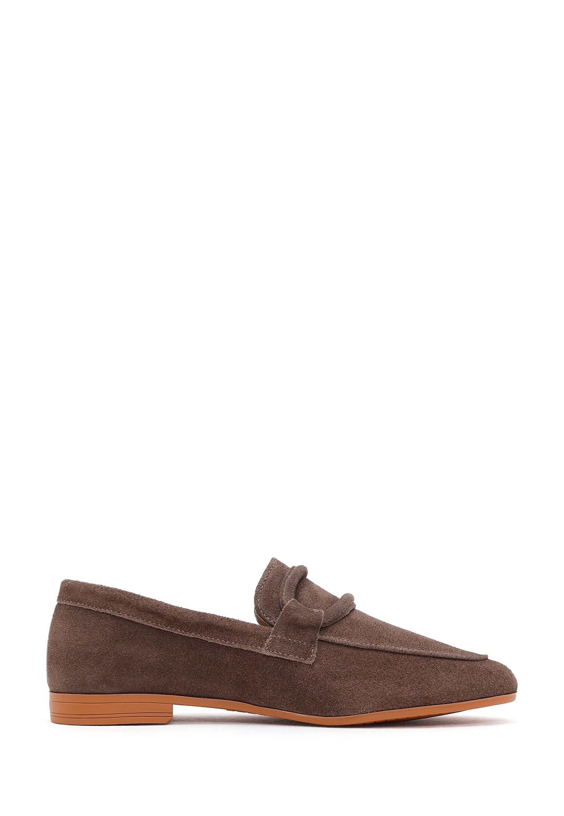 Derimod Maskuline Loafer aus Veloursleder Loafer Echtes Leder, Lederfutter, TPU-Sohle, Slip-on-Design