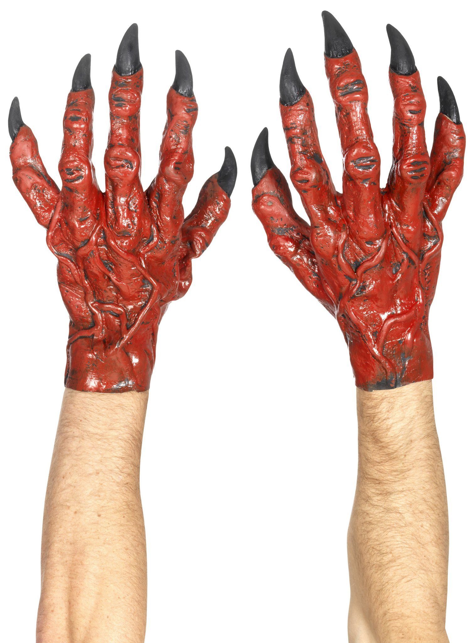 Smiffys Kostüm Teufelshände rot, Fiese Klauen für echte Dämonen!