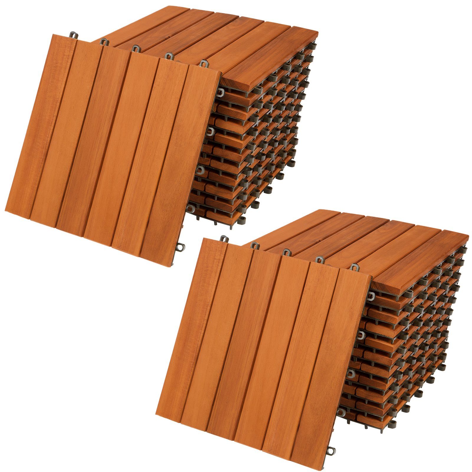 Casaria Holzfliesen 22x Akazie, Terrassenfliesen 1-6m² günstig online kaufen
