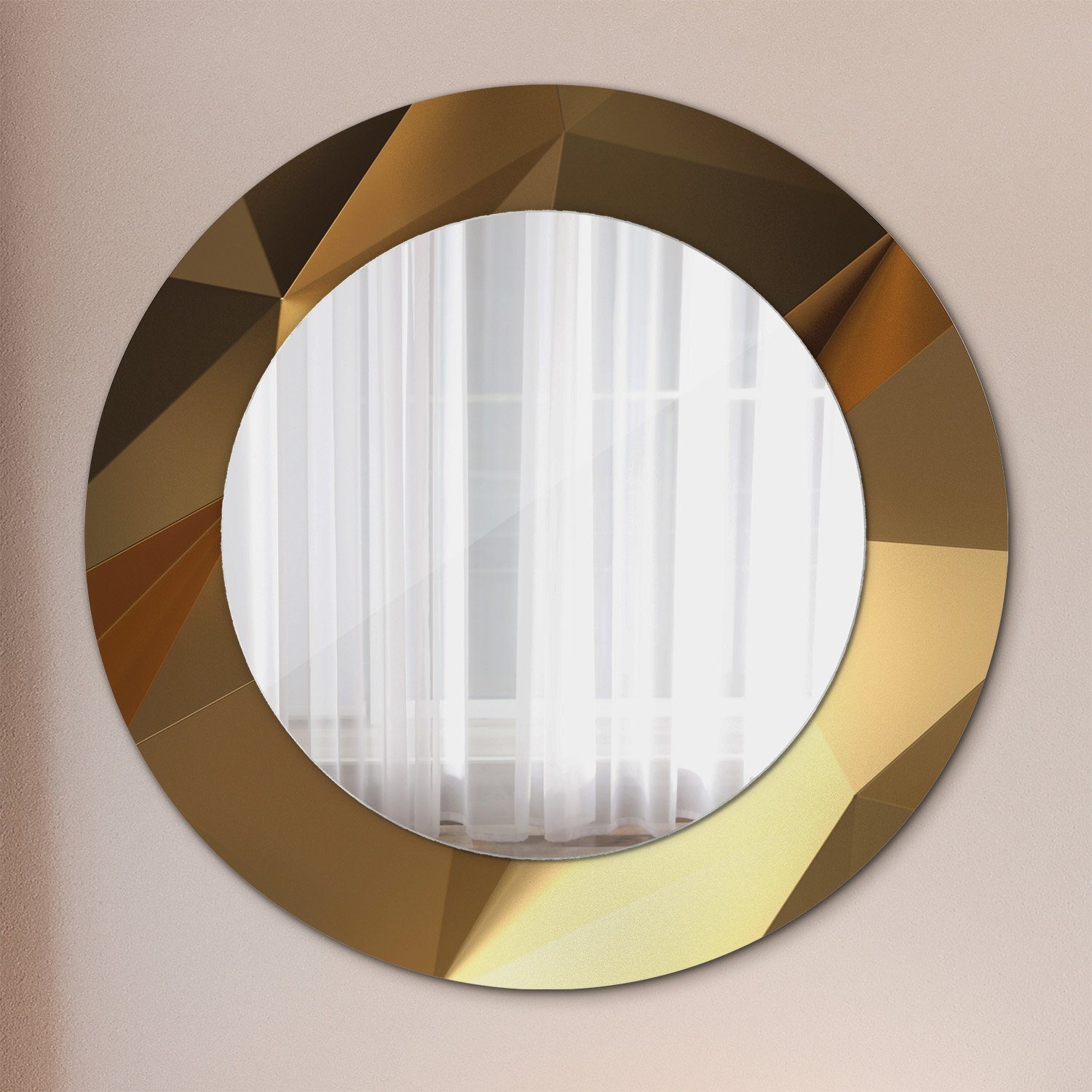Tulup Spiegel Modern Wandmontage Wandspiegel Spiegel mit Aufdruck Rund: Ø50cm Muster