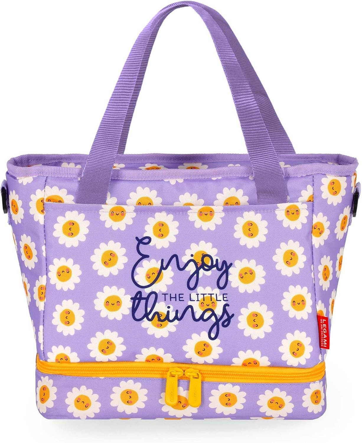 Legami Umhängetasche Legami Lunch Bag Daisy, 10,8 L, 33x22x15 cm, RPET